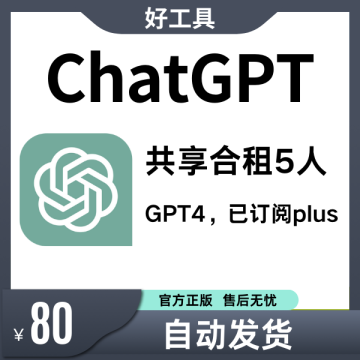 gpt4共享号 | 支持最新GPT4o、5个人合租使用一个月 | 自动发货